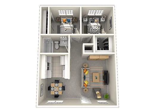 Floor plan Two Bedroom One Bath