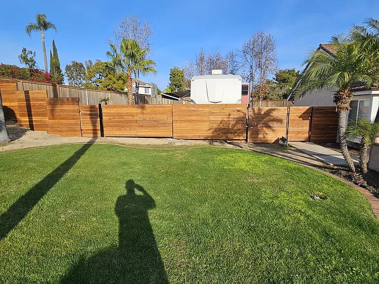 View of new RV gates, Fence and Pedestrian gates