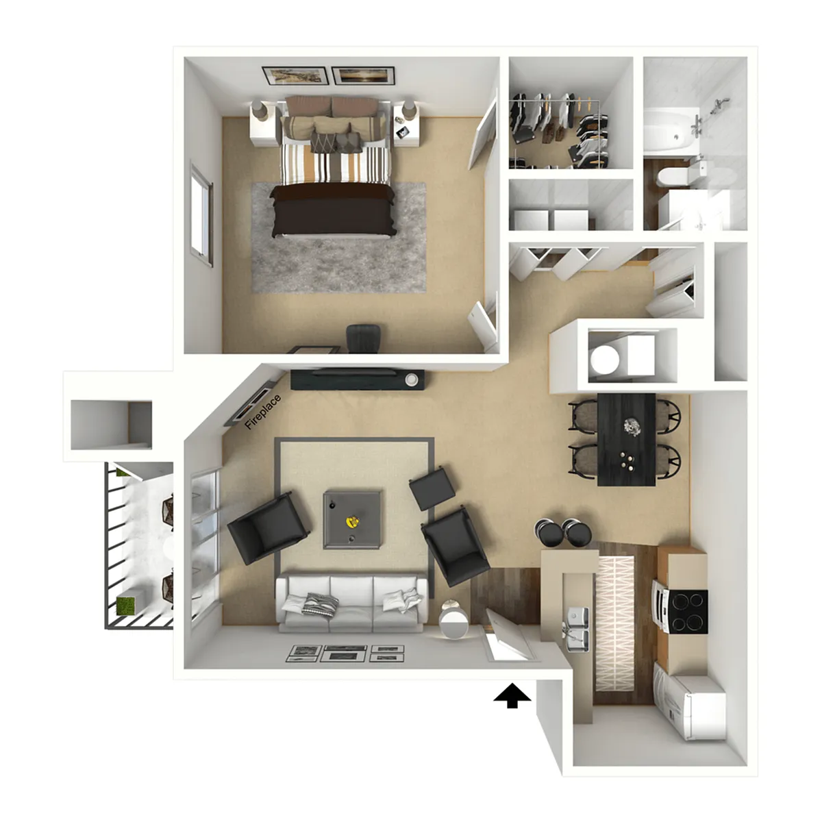 Floor plan 1x1 - 1st Floor
