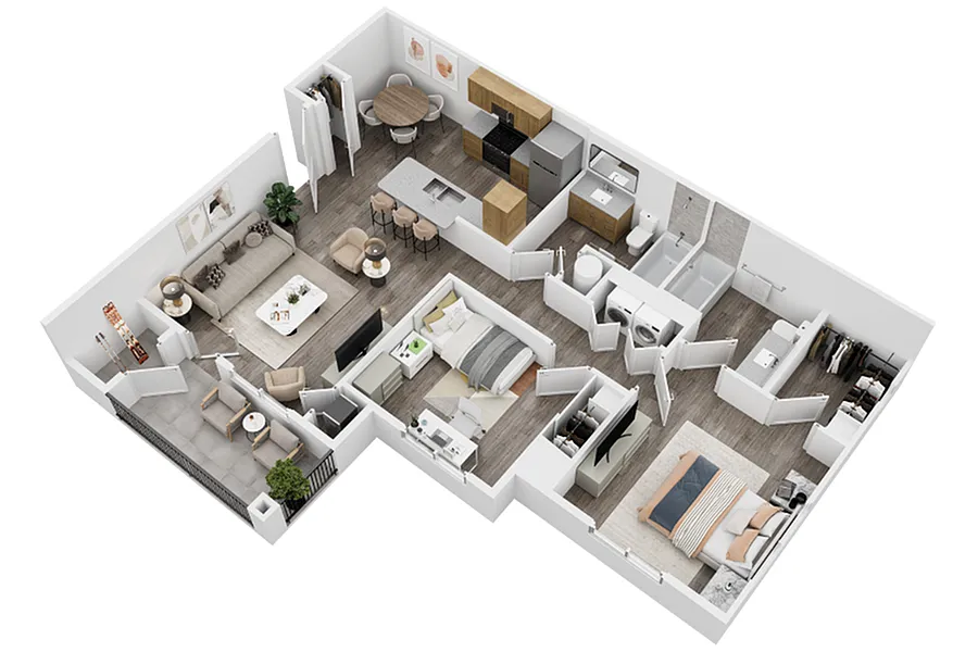 Floor plan The Juniper B - 2x2