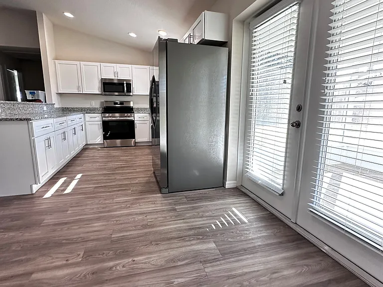 kitchen with access through the French doors