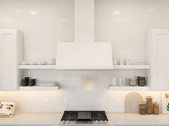 4 x12 White subway tile backsplash