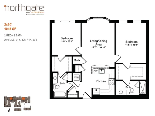 Floor plan 2x2C