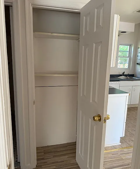 linen closet in hallway