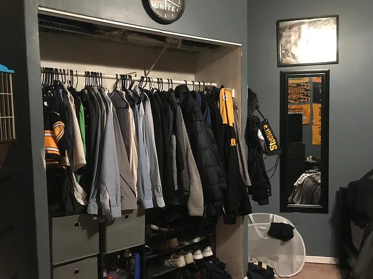 Closet space in large second floor bedroom