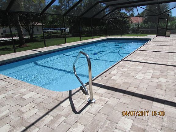 Newly redone pool and pavers