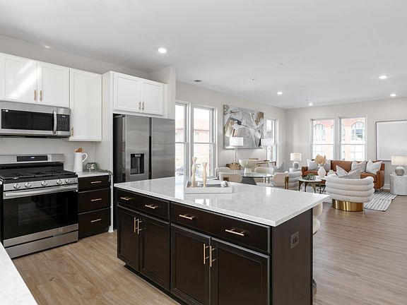 The large center island provides a great space for entertaining.