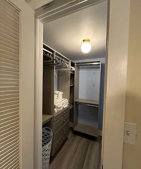 Walkin-closet with custom shelves
