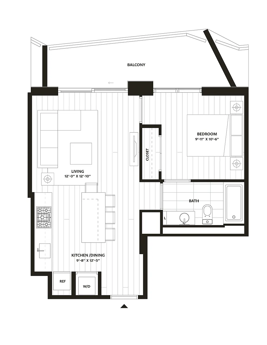 Floor plan 1 Bed/1 Bath-A8