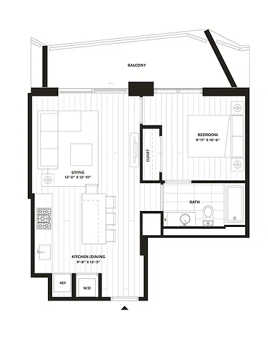 Floor plan 1 Bed/1 Bath-A8
