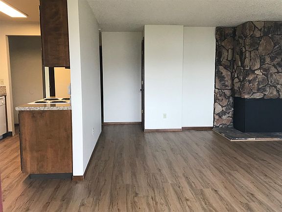 The unit for rent does not have a fireplace.