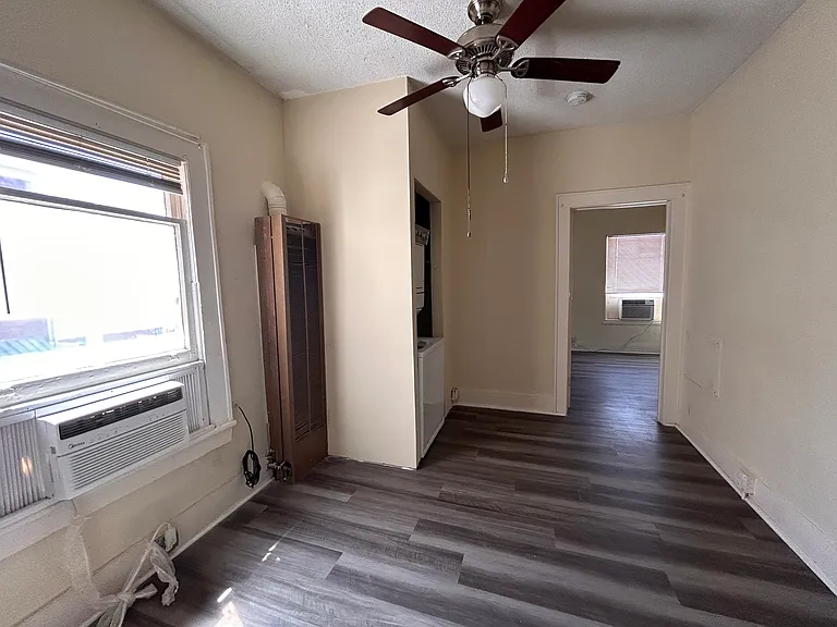 Living room and laundry center