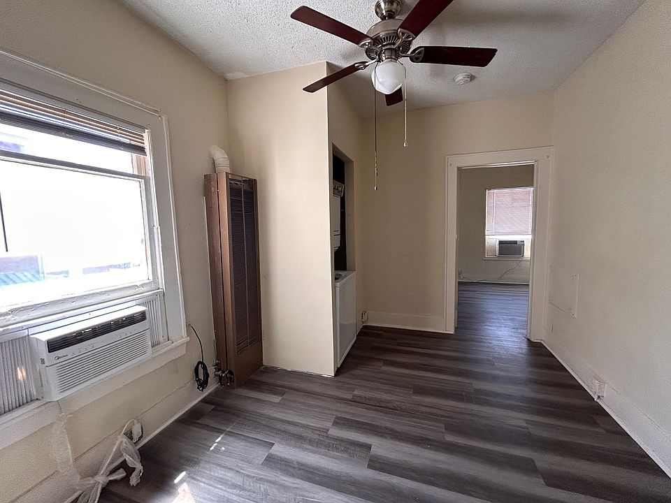 Living room and laundry center