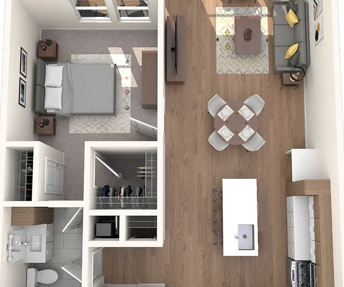 1 Bedroom, 1 Bath 1 Bedroom, 1 Bath
