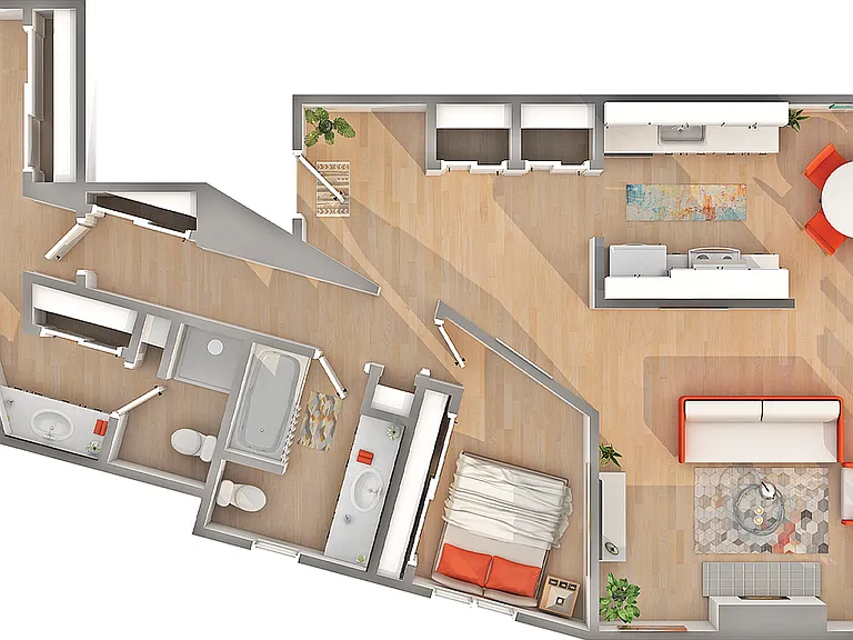 B5 | 2-Bedroom Floorplan B5 | 2-Bedroom Floorplan