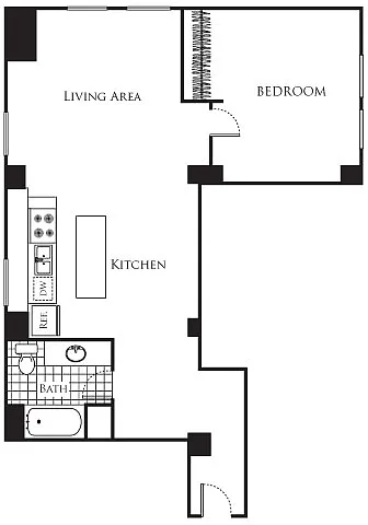 Floor plan One Bedroom D3