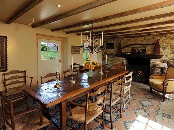 Dining Room with fireplace