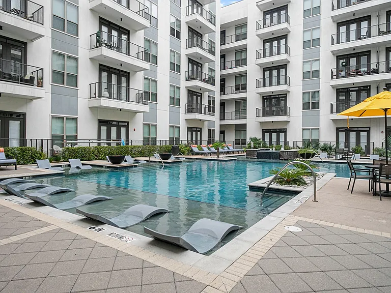 Poolside tanning areas