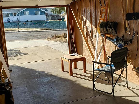 Looking out of garage.