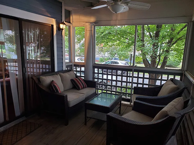 Enclosed and raised private patio