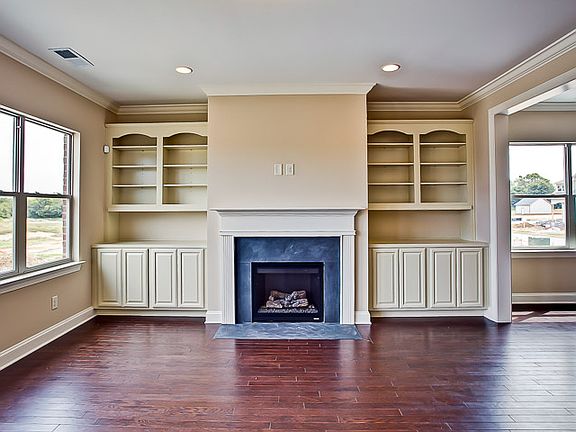 Shown with optional built-in bookshelves
