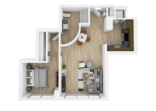 Floor plan One-Bedroom P