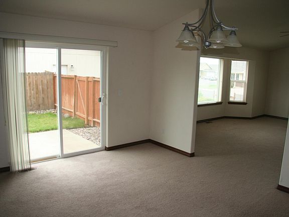 From dining room view of living room and patio