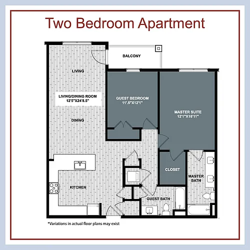 Floor plan 2 Bedroom B