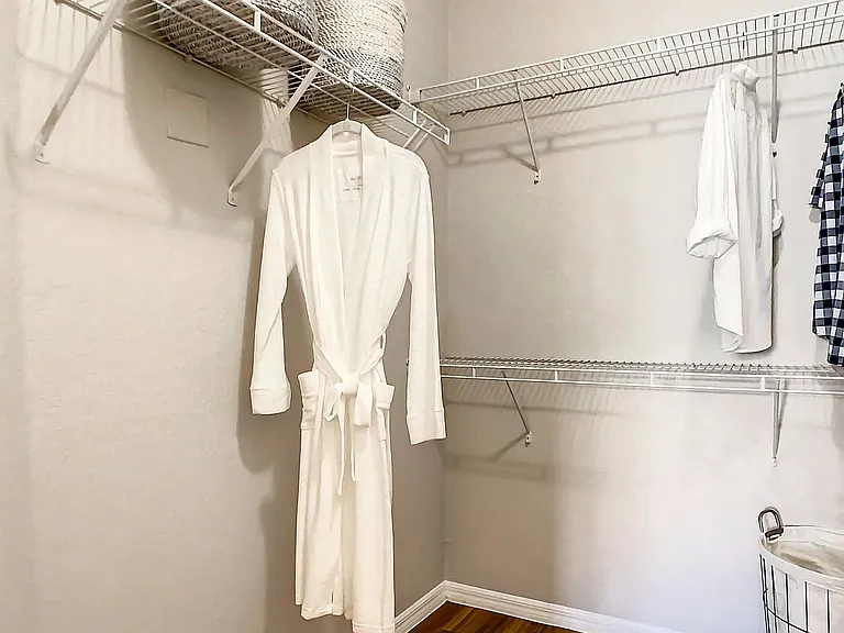 Enjoy a walk-in closet with ample shelving