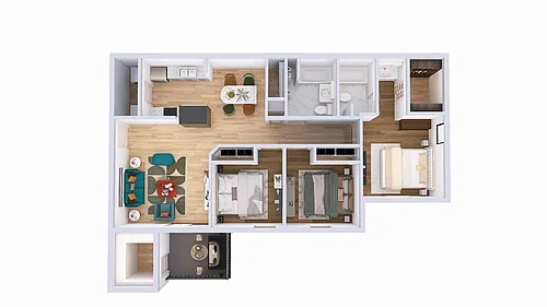 Floor plan 3 Bed, 2 Bath