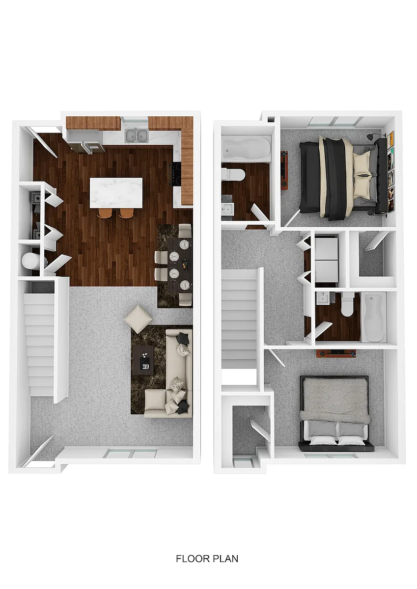 Floor plan Flat Style 2 Bedroom 2 Bathroom
