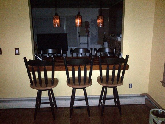 New redwood table installed 