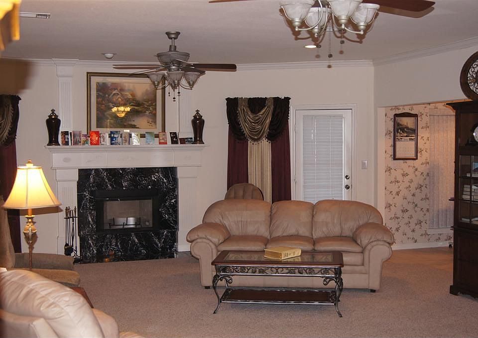 Marble surround on fireplace