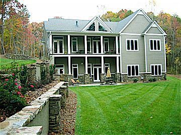 Back view of house from the lake