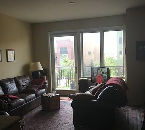 Living room with fold out couch