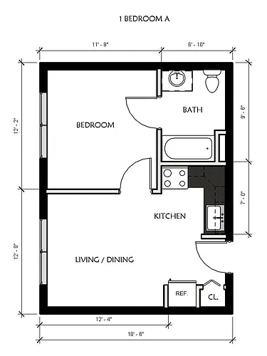 Floor plan 1 Bedroom - A