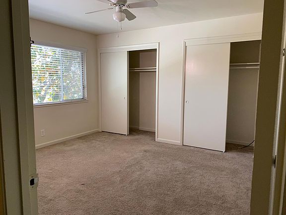 Bedroom with large closets