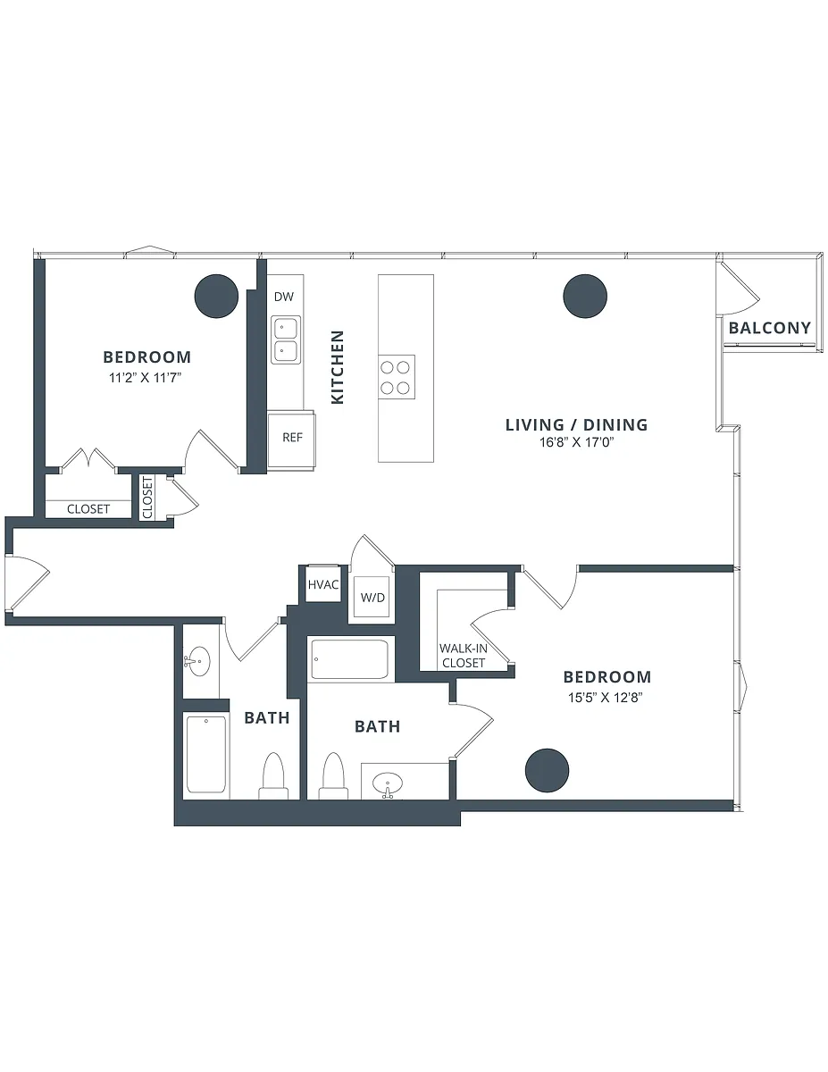 Floor plan 2 Bed/2 Bath-B5