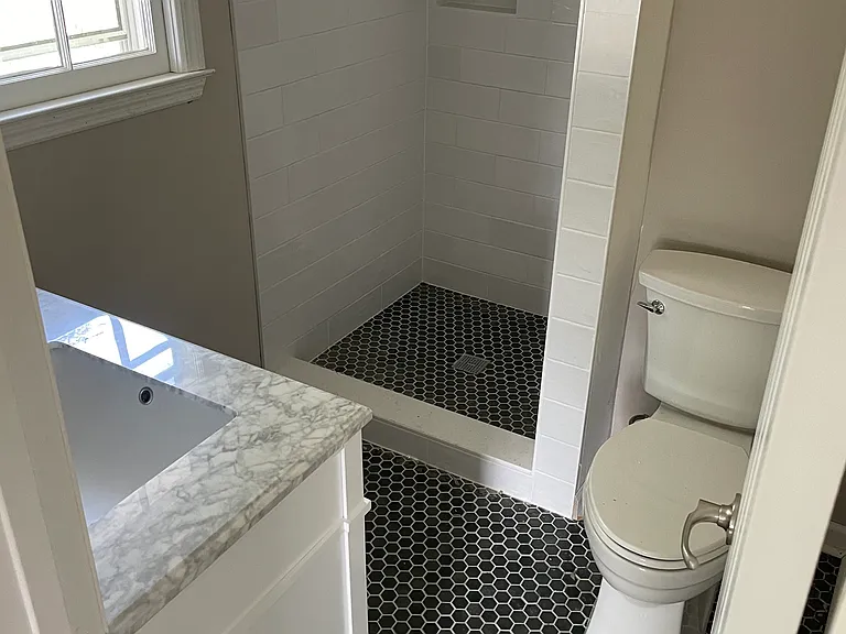 unfinished bath reno at the time