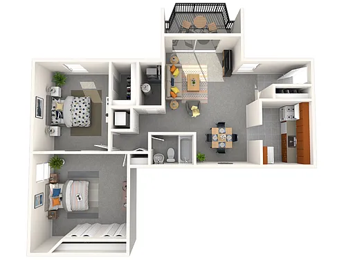 Floor plan 2 Bedroom 1 Bath