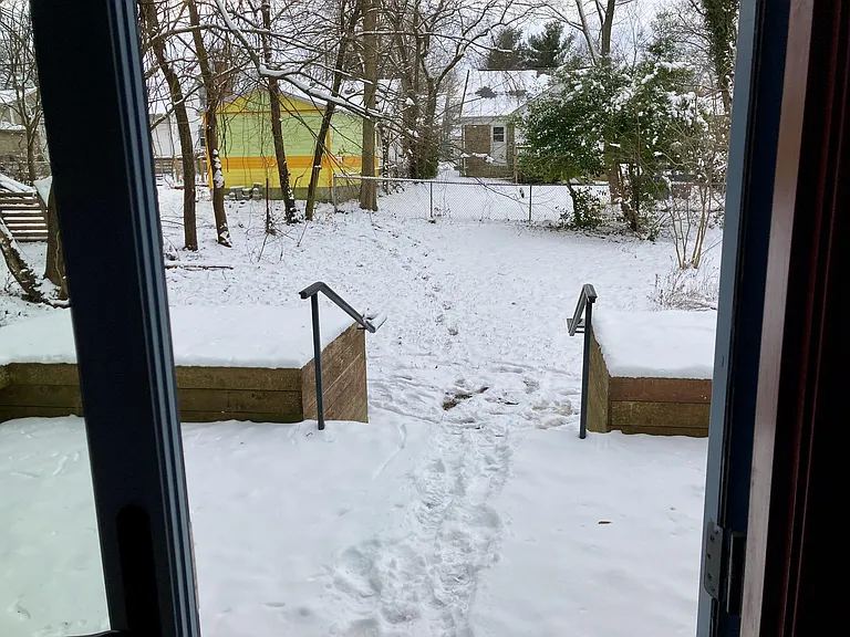Looking into the yard.