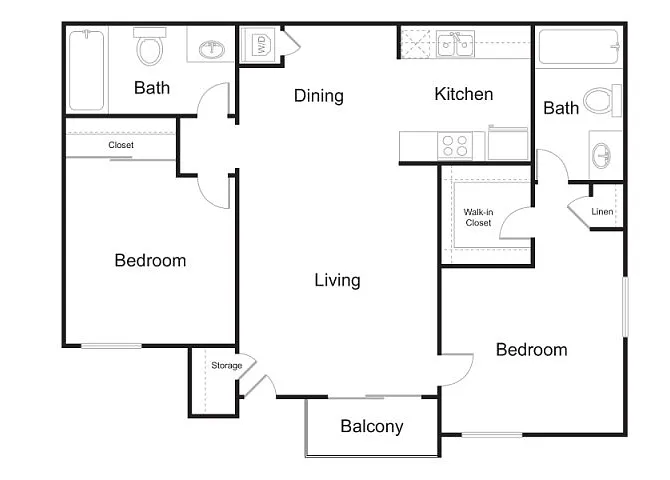 Floor plan Plan C | 2x2