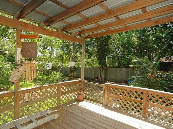 Fenced back porch