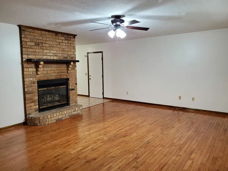 Living room with fireplace