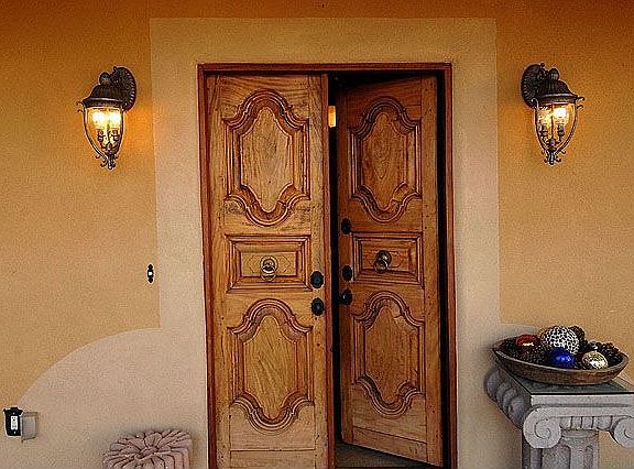 Front view of custom doors