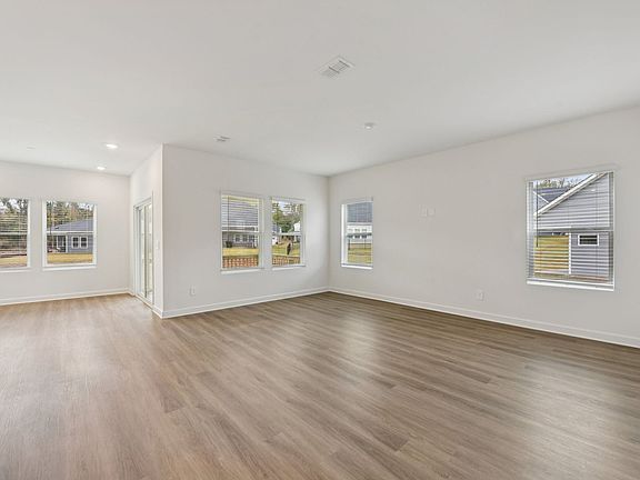 The great room offers an abundance of natural light.