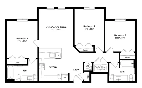 Floor plan C1 - 40% AMI
