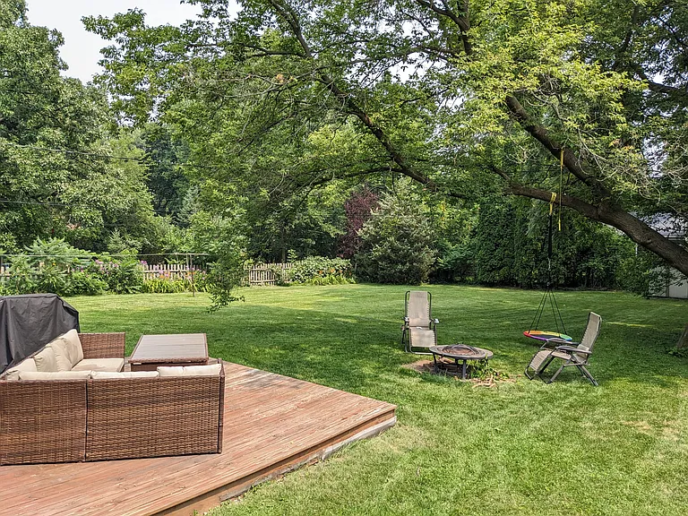 back yard, fenced in