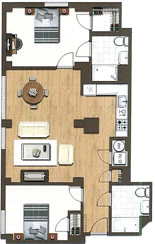Floor plan Two Bedroom, Type F