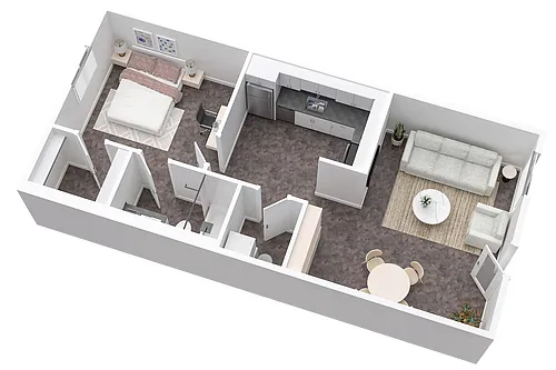 Floor plan 1 Bed 1 Bath
